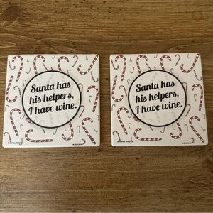 Thirstystone Ceramic Candy Cane Christmas Coasters Set Of 2